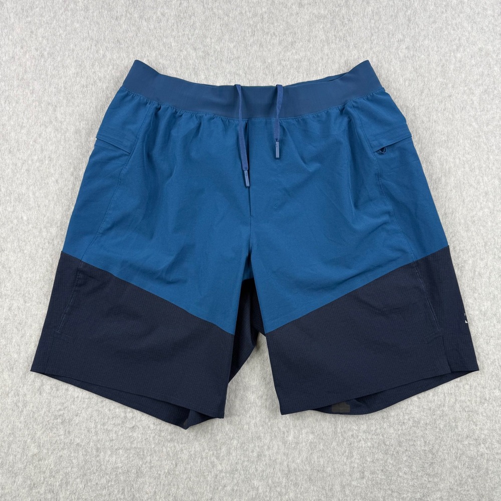 Lululemon Shorts Mens Medium Blue Namaste Mesh Lined Beach Surf Board 8" Inseam